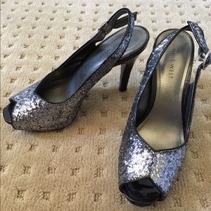 Silver Sparkle Heels